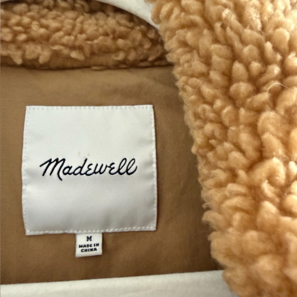 Madewell Portland Faux-Sherpa Jacket — Tan / Camel — Size M - Picture 2 of 5